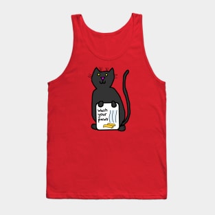 Cute Cat Says Wash Your Paws Tank Top